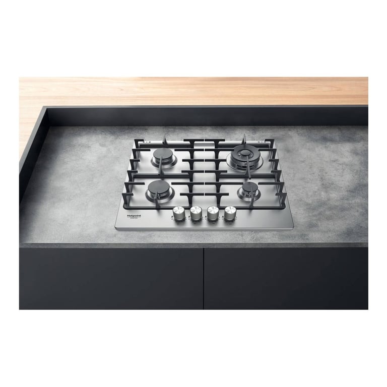 Hotpoint PPH 60G DFIX Acier inoxydable Intégré placement 59 cm Gaz 4 zone - vue 4