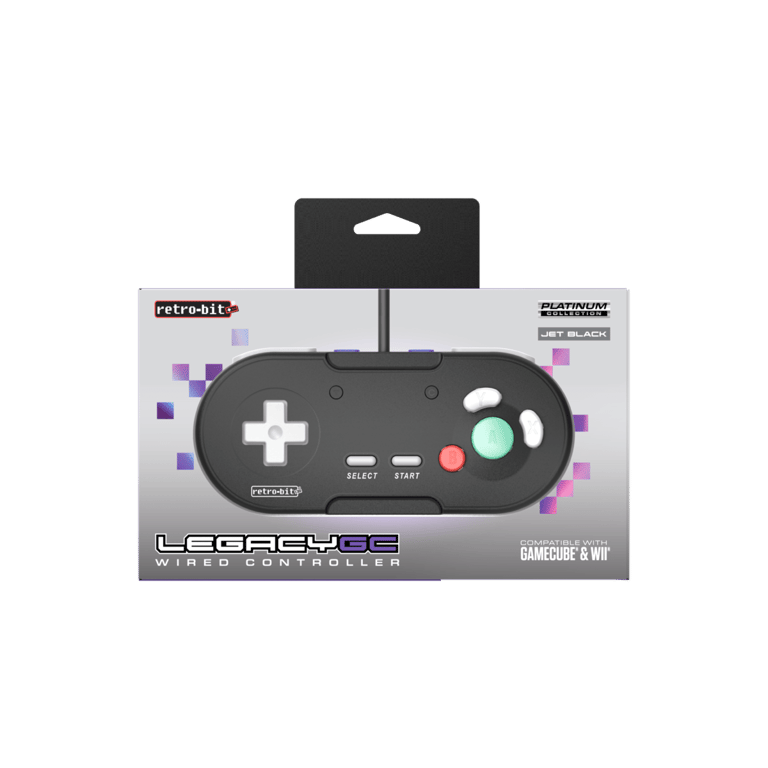 Retrobit - LegacyGC Mando con cable para Nintendo Gamecube Negro azabache - Conexión original