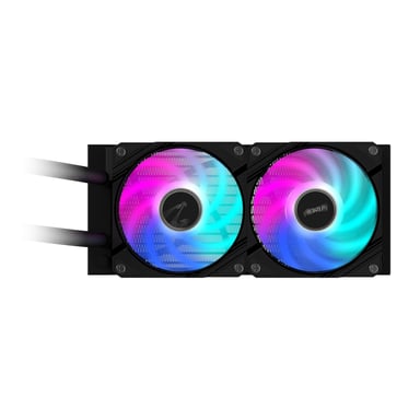 GIGABYTE AORUS WATERFORCE II 240 Refrigerador de CPU líquido AIO - 2x ventiladores ARGB de 120 mm, mecanismo de conexión deslizante, DAISY-CHAIN, compatible con Intel LGA 1851 y AMD AM5