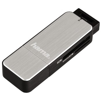 Hama 123900 lecteur de carte mémoire USB 3.2 Gen 1 (3.1 Gen 1) Noir, Argent - Neuf
