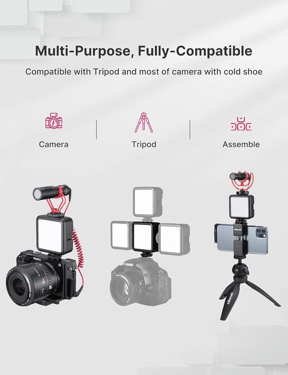 Ulanzi VL81 Lumière LED rechargeablee compacte température réglable 3 montures. Neuf - vue 2