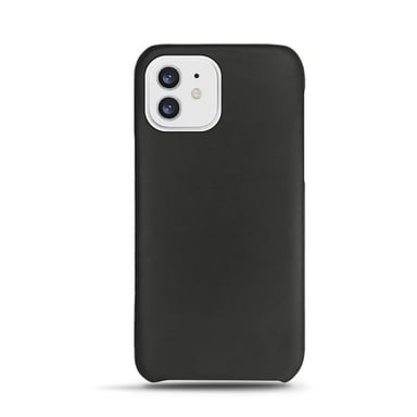 Apple iPhone 12 Funda de piel - Tapa trasera - Negro - Piel lisa