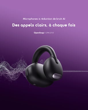 Auricolari Aperti Wireless oraimo OpenSnap: Autonomia 26h, Bassi Potenti HavyBass™ e Design Clip-On Confortevole -  IPX4- Graphite