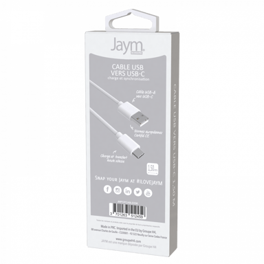 Cavo da USB a Tipo-C 3A - 1,5 metri - Collezione POP - Bianco