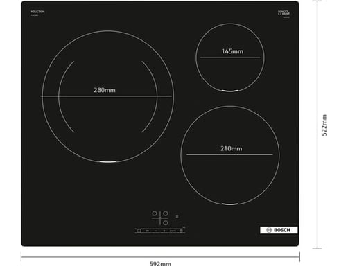 Plaque de cuisson à induction 60cm 3 feux noir - PIJ611BB5E