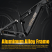 Bicicletta elettrica VITILAN M5 con sospensioni complete, batteria 48V 15Ah, cambio Shimano a 9 velocità - nera