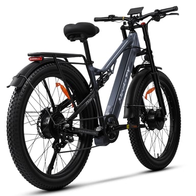 Bicicleta de montaña eléctrica de doble suspensión Hedatx TX29 para adultos con batería de 48 V y 19,2 Ah