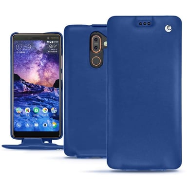 Housse cuir Nokia 7 Plus -  - Bleu - Cuir lisse