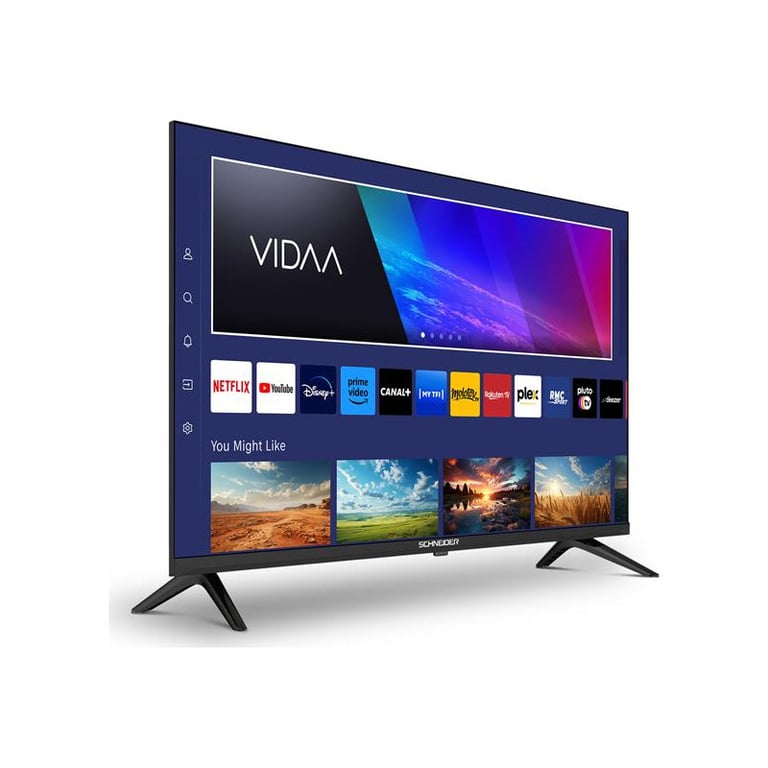 SCHNEIDER 32A2 Téléviseur LED 32 81cm Smart Vidaa HDMIx3 Netflix Youtube 1366 x 768 pix HD USBx2 - vue 4