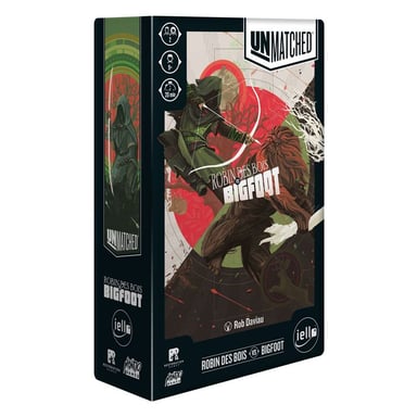 Jeu de société Iello Unmatched : Robin des Bois vs Bigfoot - Asymétrique, 2 joueurs, 20 min, tons sombres