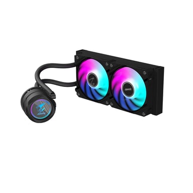 GIGABYTE AORUS WATERFORCE II 240 Refrigerador de CPU líquido AIO - 2x ventiladores ARGB de 120 mm, mecanismo de conexión deslizante, DAISY-CHAIN, compatible con Intel LGA 1851 y AMD AM5