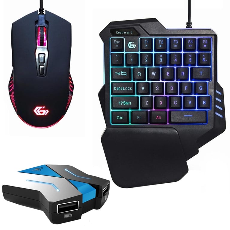 Pack Clavier Souris Gamer Convertisseur pour Switch, Xbox One, PS4