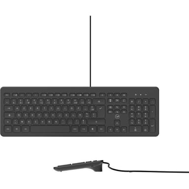 MOBILITY LAB ML304250 - Teclado con cable para PC de negocios con 2 concentradores USB integrados - Negro