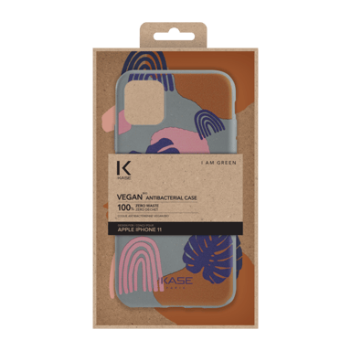 Coque antibactérienne vegan bio 100 % zéro déchet pour Apple iPhone 11, Feuillage de la Jungle