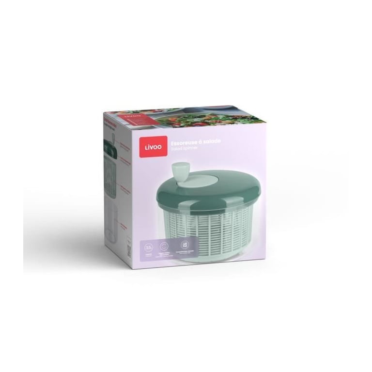 Essoreuse à salade LIVOO MEN433 3 5 Essorage manuel Couvercle avec égouttoir Compatible lave vaisselle - vue 3