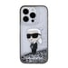 Karl Lagerfeld Funda para Apple iPhone 15 Pro Glitter Ikonik Floating Glitter Plateado