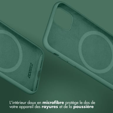 Accezz Coque Liquid Silicone avec MagSafe pour Apple iPhone 16 Pro - Vert foncé