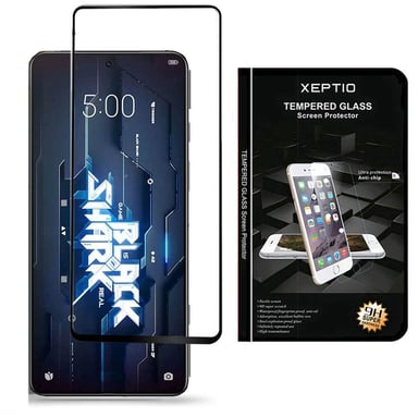 Vitre en verre trempé Full cover noir pour Xiaomi Black Shark 5 5G  -  XEPTIO