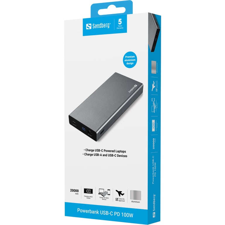 Sandberg Powerbank USB C PD 20000 Neuf - vue 2