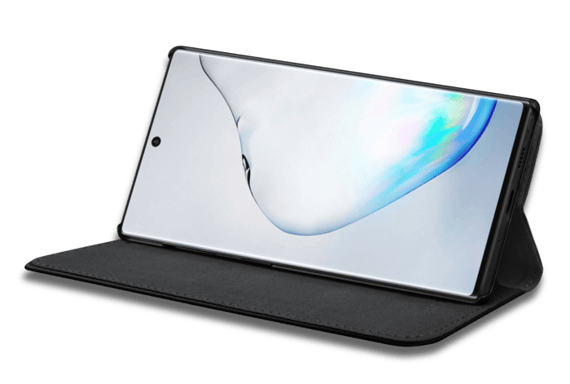 Funda tipo folio con ranura para tarjetas y soporte para Samsung Galaxy Note10, Negro