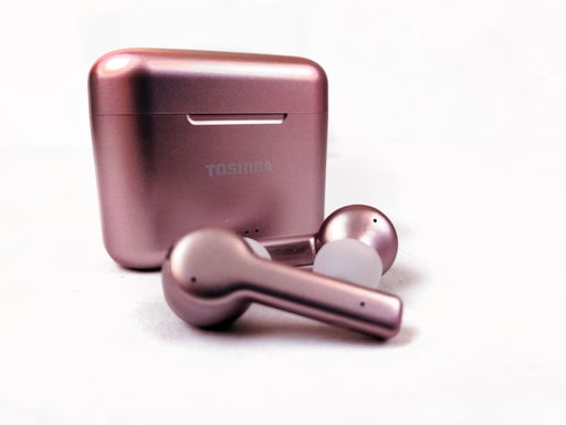 Ecouteurs True Wireless avec chargeur QI Toshiba RZE-BT750 - Rose Or