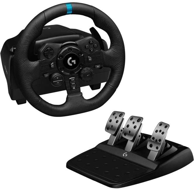 Volant de Course et Pédales gaming - Logitech - G923 - pour PS5, PS4 et PC