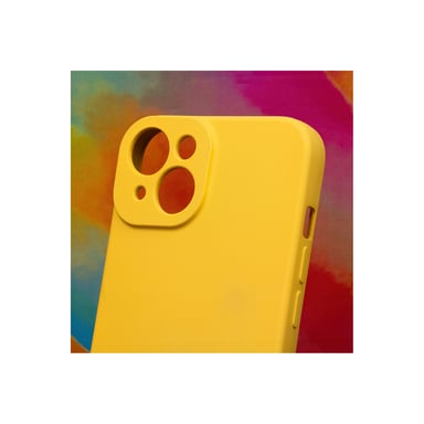 JAYM - Coque Silicone Jaune pour [ APPLE IPHONE 14 ] - 100% Silicone et Microfibre - Renforcée et Ultra Doux