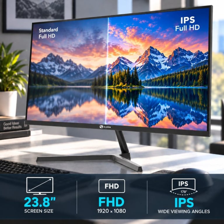 Écran Alurin CoreVision 23 8 IPS Full HD 120Hz FreeSync 1ms avec Haut parleurs et Support Inclinable Neuf - vue 3