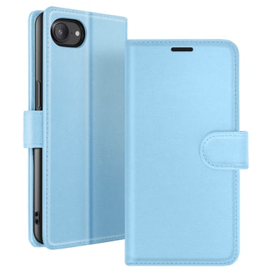 Zanaé Funda tipo cartera para iPhone 16e con soporte y lengüeta magnética Azul Claro