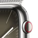 Watch Series 9 GPS + Cellulaire, boitier en acier de 45 mm avec bracelet milanais, Argent
