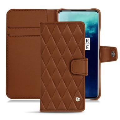 Housse cuir OnePlus 7T Pro -  - Marron - Cuir lisse couture