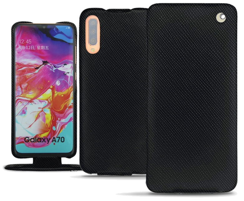 Housse cuir Samsung Galaxy A70 - Rabat verticalNoir