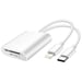 Lecteur Carte SD / Micro-SD vers USB-C / Lightning 480Mbps Blanc