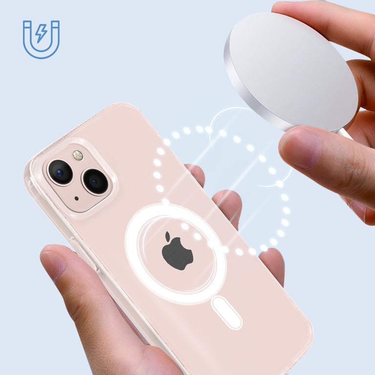 Avizar Coque Magsafe Iphone 13 Antichoc Avec Cercle Magnétique Transparent - Image 3