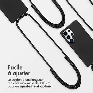 imoshion Coque arrière Color avec cordon amovible et MagSafe pour Samsung Galaxy S25 Ultra - Noir