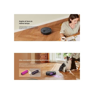 Eureka E20 Plus Aspirateur Robot, 8000 Pa, Station de Vidange Autom sans Sac, Anti Enchevêtrement, Autonomie 180 min