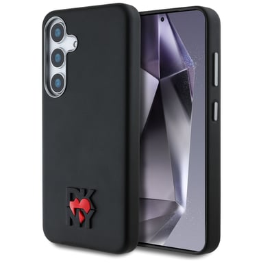 Étui DKNY Leather Heart of NY pour Samsung Galaxy S25, noir