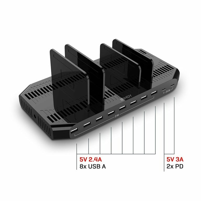 Lindy 73435 chargeur d'appareils mobiles Smartphone Tablette Secteur Charge rapide Intérieure Neuf - vue 2