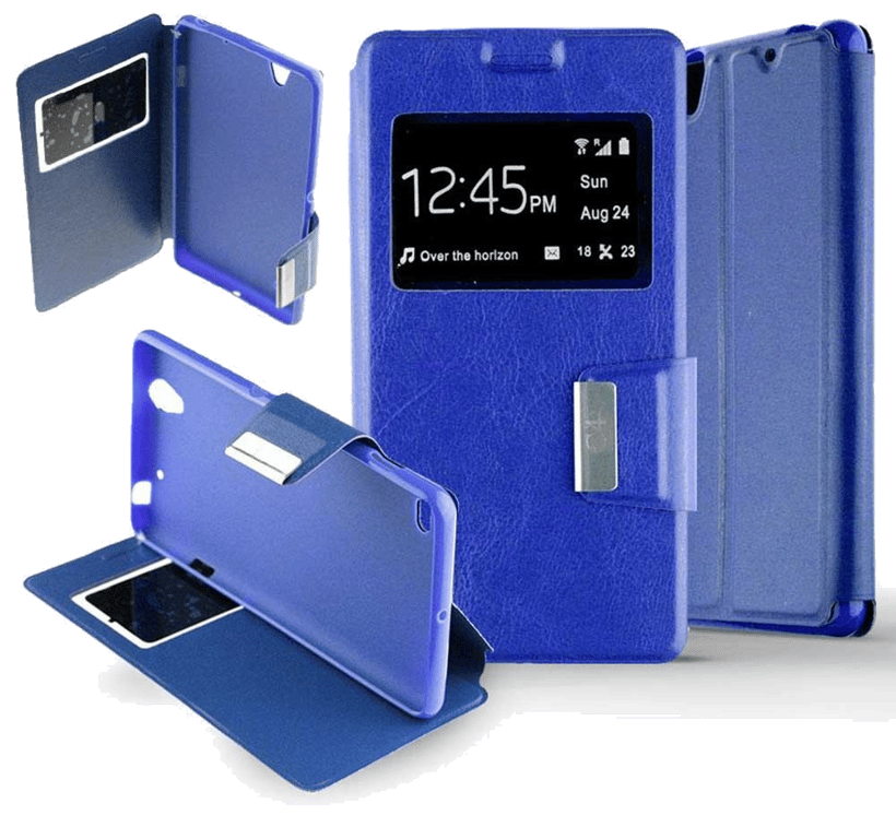 Etui Folio compatible Bleu Sony Xperia C4