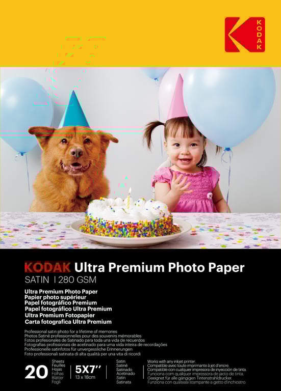 KODAK Ultra Premium Photo Paper Papier Photo Satiné Pack de 20 Feuilles /m² Format 13x18 cm Impression Jet d'Encre Images Nettes et Durables Qualité Exceptionnelle - vue 2
