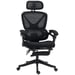 Roline Chaise de Bureau Ergonomique Inclinable Maille Noir Repose-Pied