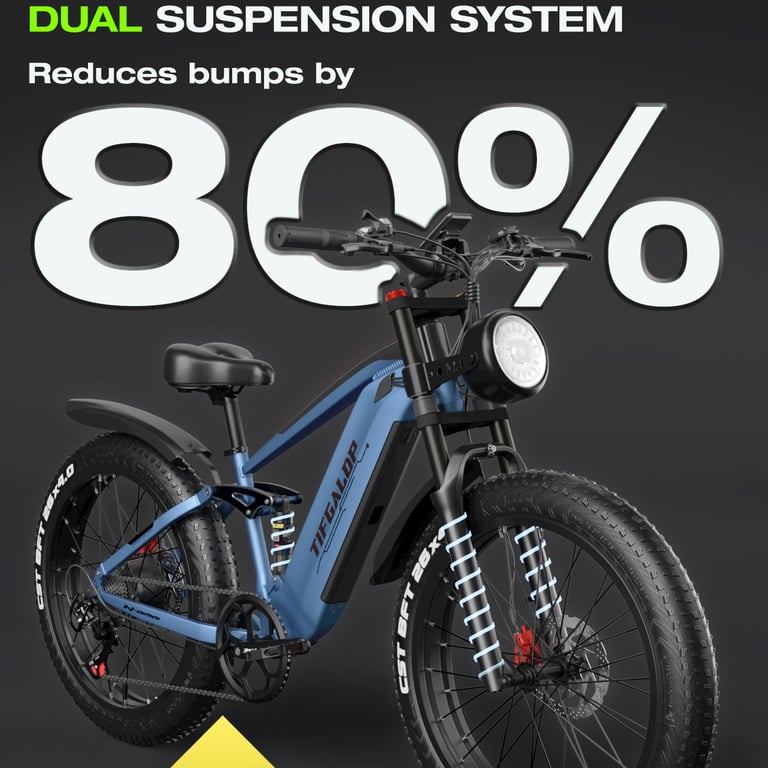 Vélo électrique TIFGALOP ES28 Batterie 48V 22AH Moteur Pneus 26 pouces Kilométrage max 80KM Neuf - vue 5