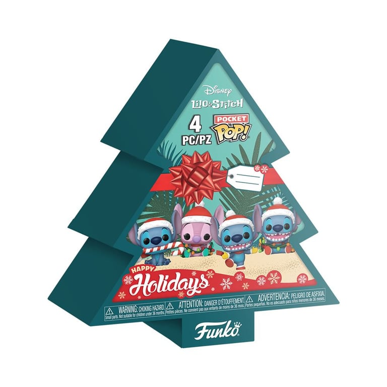 Figurine Funko Pocket Pop Stitch Holiday 4pk Tree box - vue 2