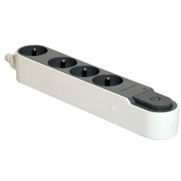 Multiprise CHACON Bloc multiprise parafoudre avec interrupteur 4 prises 5m - vue 3