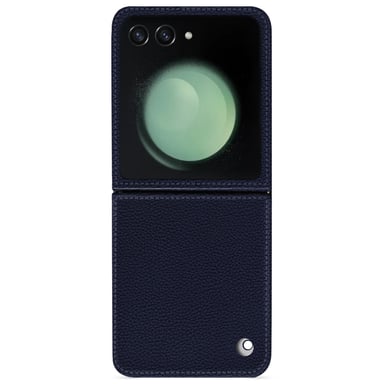 Coque cuir Samsung Galaxy Z Flip5 - Seconde peau - Cobalt ( Pantone #2b253f ) - Cuir grainé