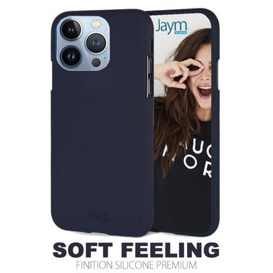 Funda de silicona azul Soft Feeling para Apple iPhone 14 Plus - Acabado de silicona - Tacto ultra suave