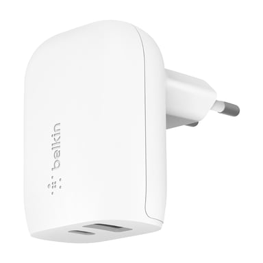 Belkin 37W USB-C 3.0 25W + USB 12W cargador rápido compacto blanco
