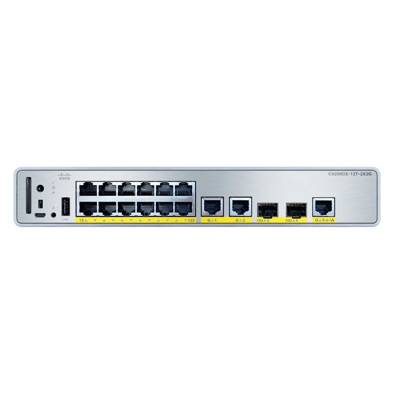 Cisco C9200CX 12T 2X2G E commutateur réseau Géré Gigabit Ethernet 101001000 Connexion Ethernet supportant 'alimentation via ce port PoE Neuf - vue 2