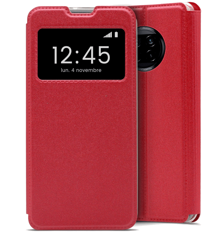 Etui Folio compatible Rouge Xiaomi Redmi Note 9T 5G