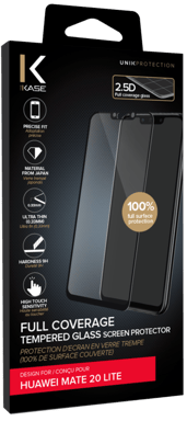 Pellicola protettiva in vetro temperato (100% di copertura della superficie) per Huawei Mate 20 Lite, nero